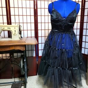 NWOT Widow (Dolls Kill) sz L Black Midi Dress/Slip